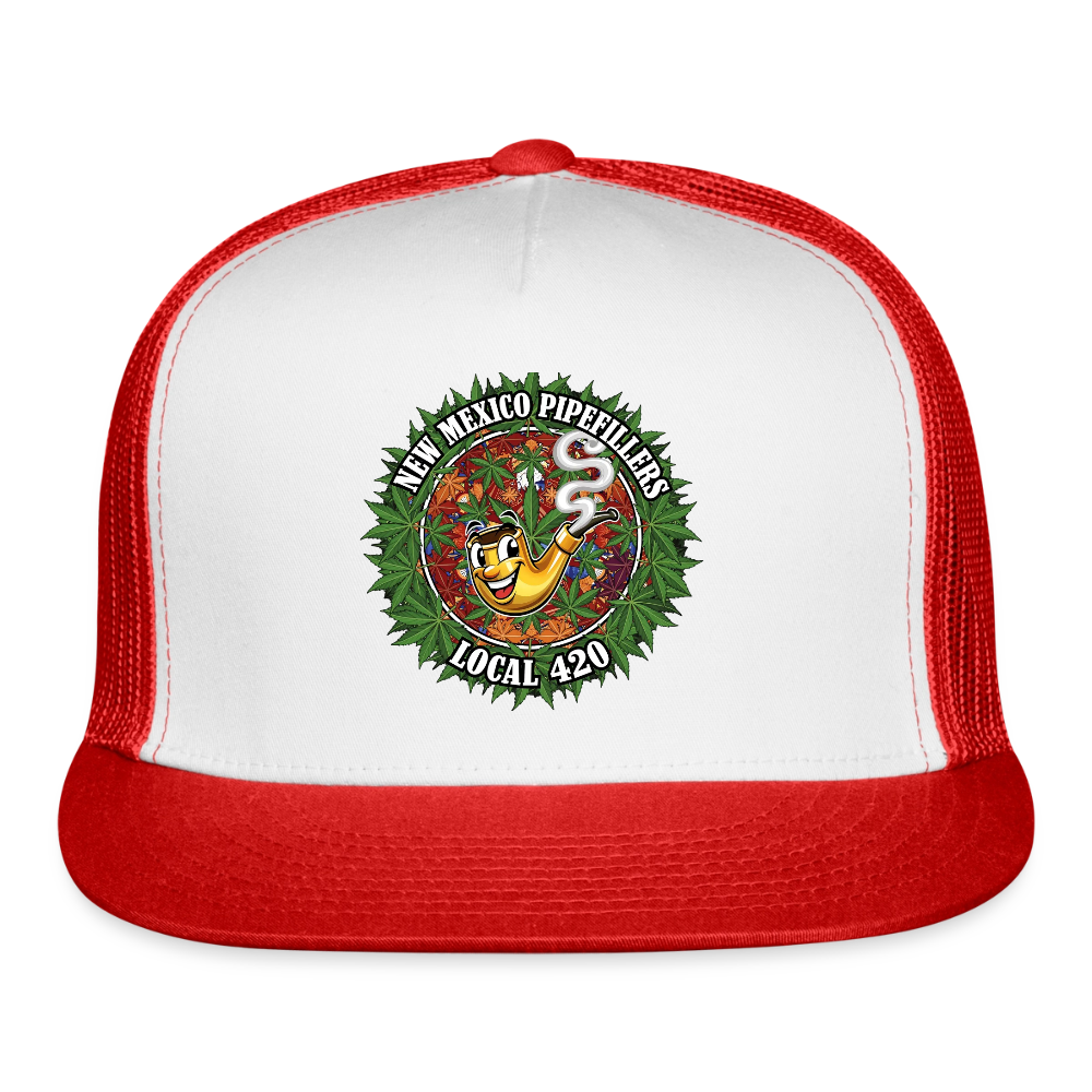 NEW MEXICO PIPEFILLERS LOCAL 420 Trucker Hat - white/red