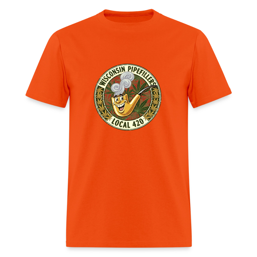 WISCONSIN PIPEFILLERS LOCL 420 F/B DESIGN Men's T-Shirt - orange
