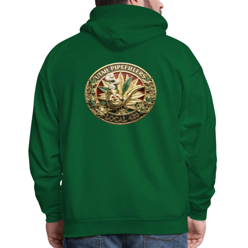 UTAH PIPEFILLERS LOCAL 420 F/B DESIGN Men's Hoodie - forest green