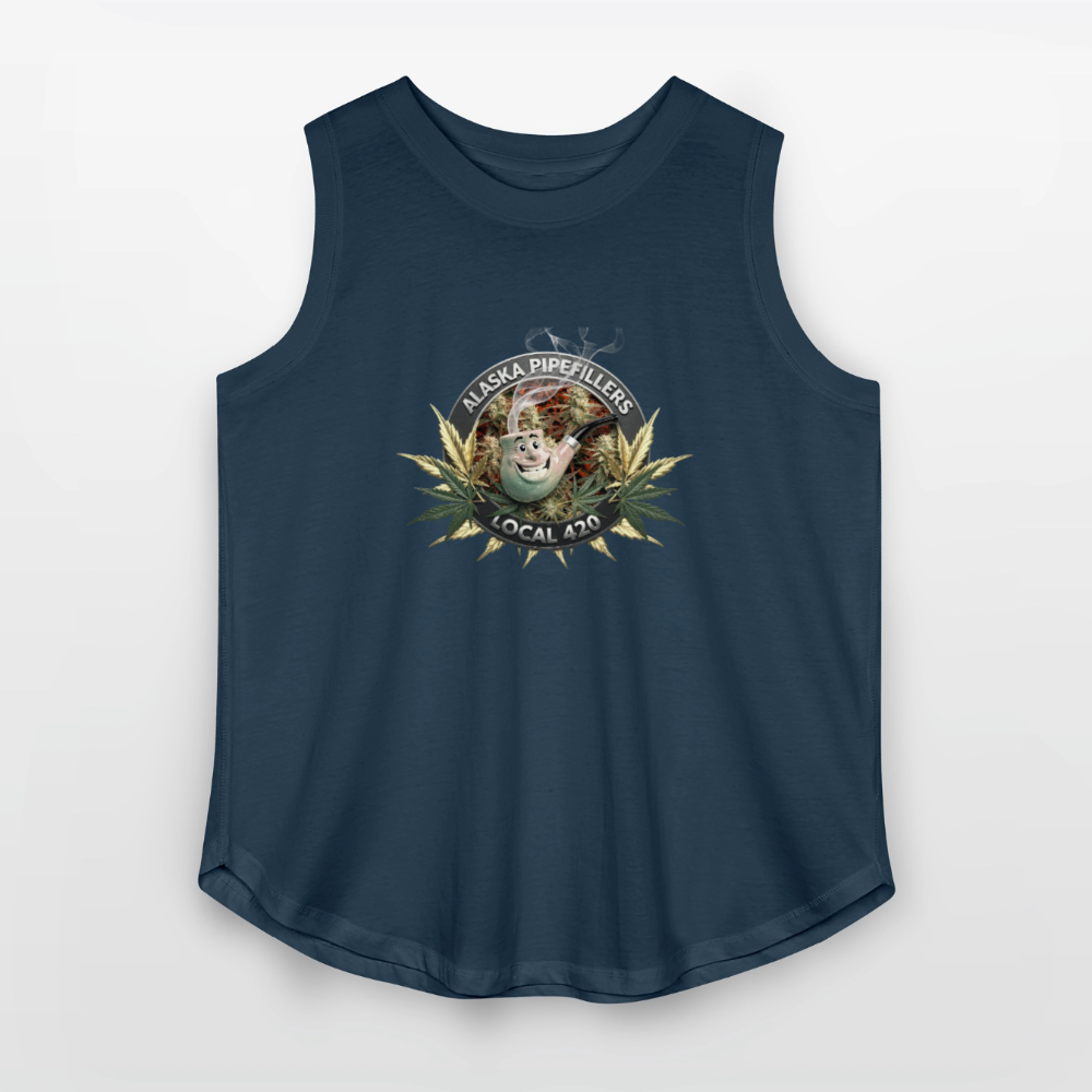 ALASKA  PIPEFILLERS LOCAL 420 F/B DESIGN Women's Curvy Relaxed Tank Top - denim