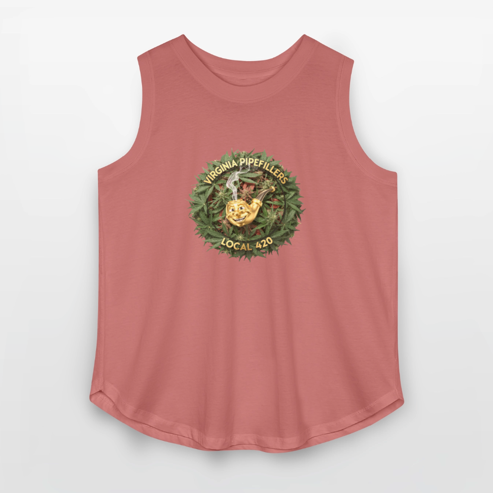 VIRGINIA PIPEFILLERS LOCAL 420 Women's Curvy Relaxed Tank Top - mauve
