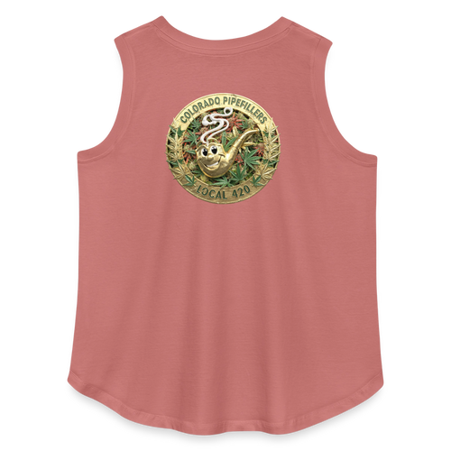 COLORADO PIPEFILLERS LOCAL 420 F/B DESIGN Women's Curvy Relaxed Tank Top - mauve