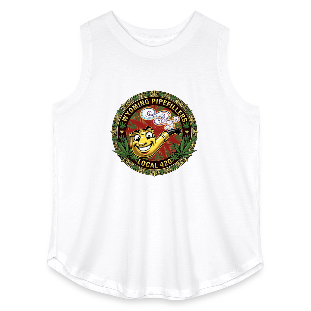 WYOMING PIPEFILLERS LOCAL 420 F/B DESIGN Women's Curvy Relaxed Tank Top - white