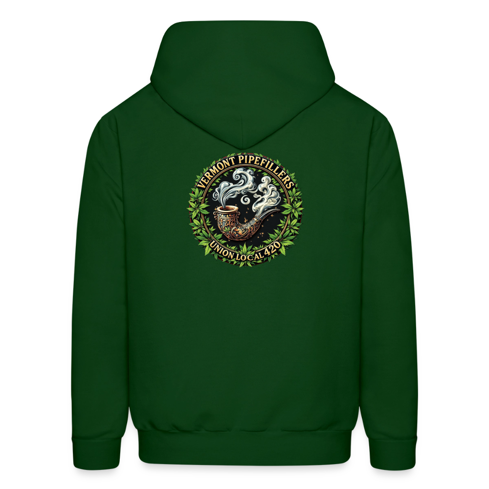 VERMONT PIPEFILLERS LOCAL 420 2 EMBLEM Men's Hoodie - forest green