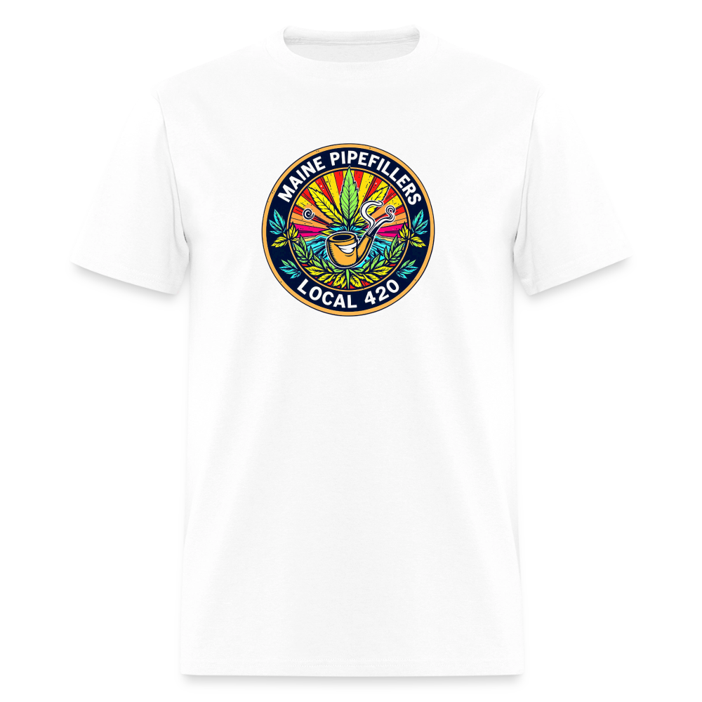 MAINE PIPEFILLERS LOCAL 420 Men's T-Shirt - white