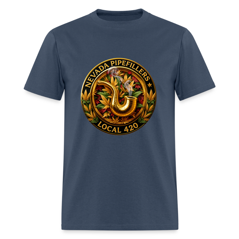 NEVADA PIPEFILLERS LOCAL 420  Men's T-Shirt -  blue dusk