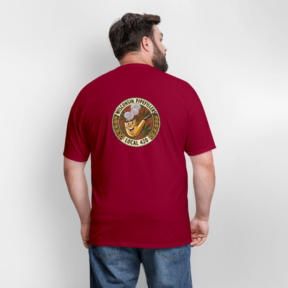 WISCONSIN PIPEFILLERS LOCL 420 F/B DESIGN Men's T-Shirt - true red