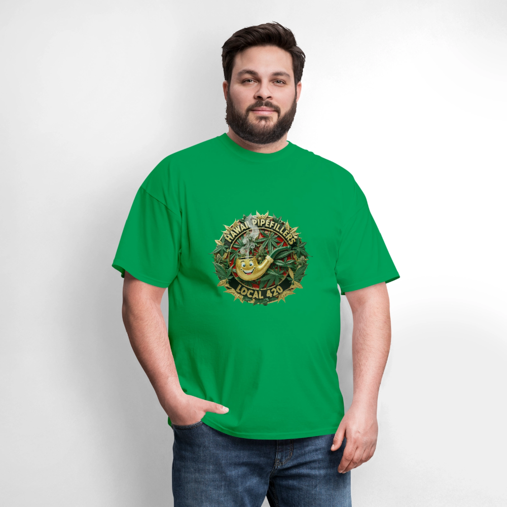 HAWAII PIPEFILLERS LOCAL 420 Men's T-Shirt - bright green
