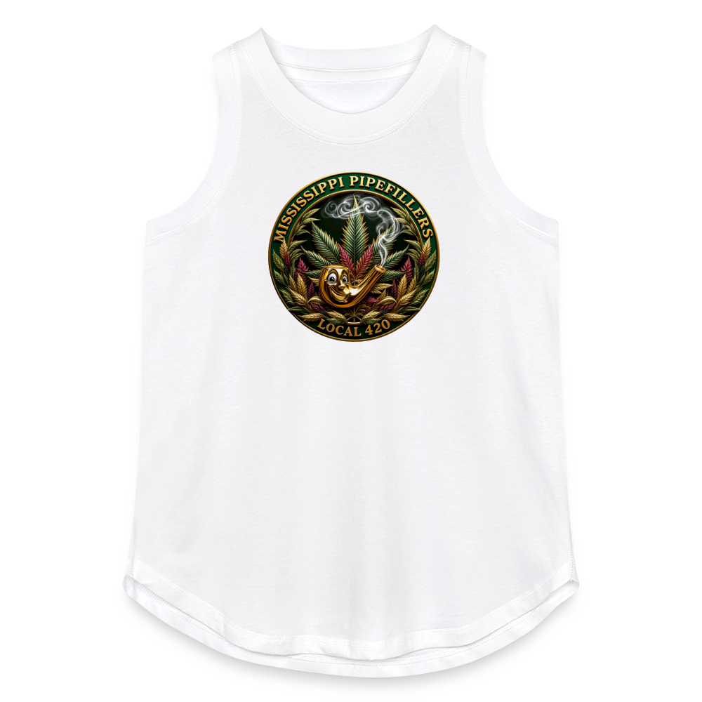MISSISSIPPI PIPEFILLERS LOCAL 420 Women's Relaxed Tank Top - white