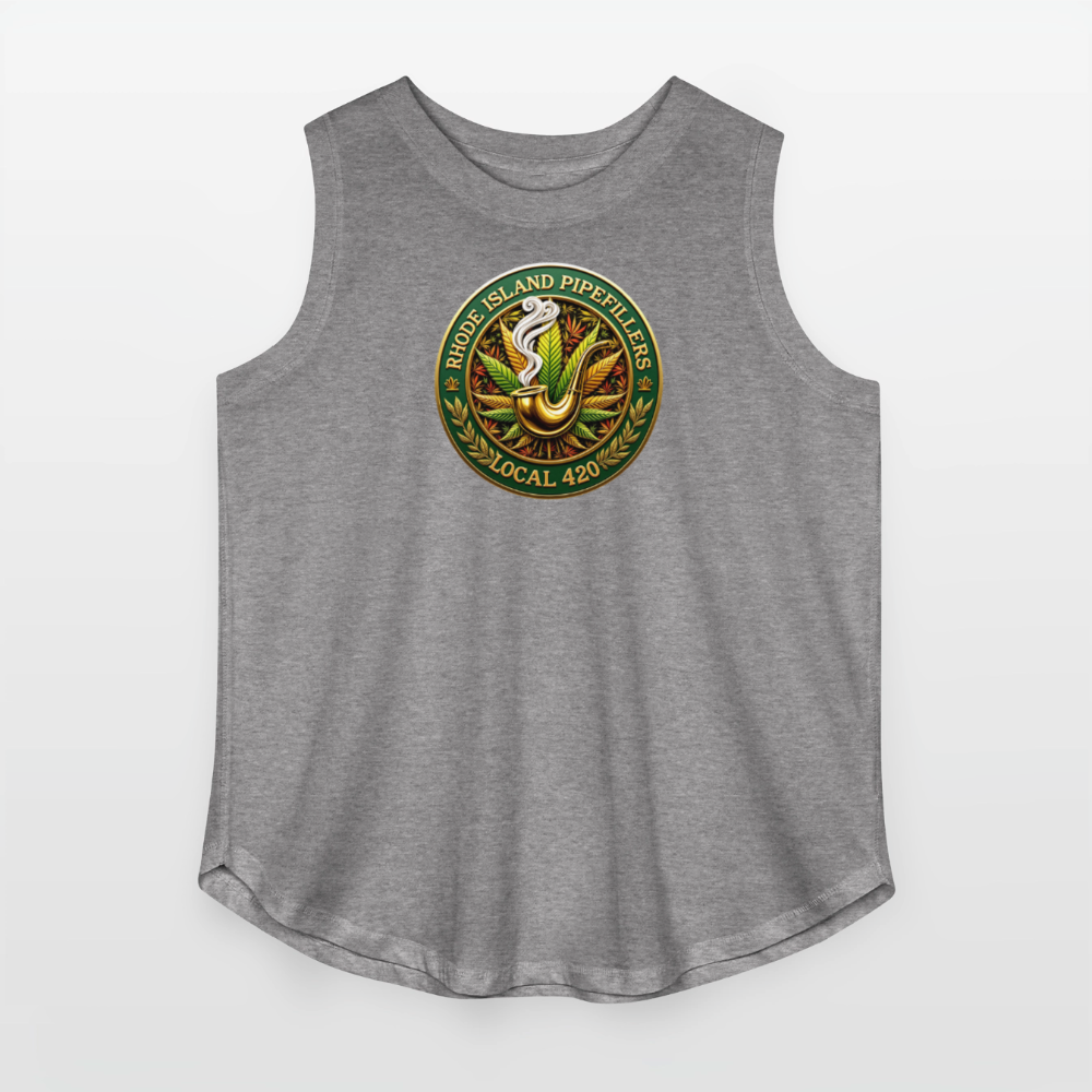 RHODE ISLAND PIPEFILLERS LOCAL 420 F/B DESIGNS Women's Curvy Relaxed Tank Top - granite heather 