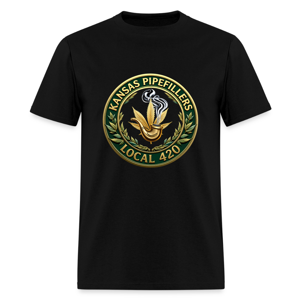 KANSAS PIPEFILLERS LOCAL 420 F/B DESIGNS Men's T-Shirt - black