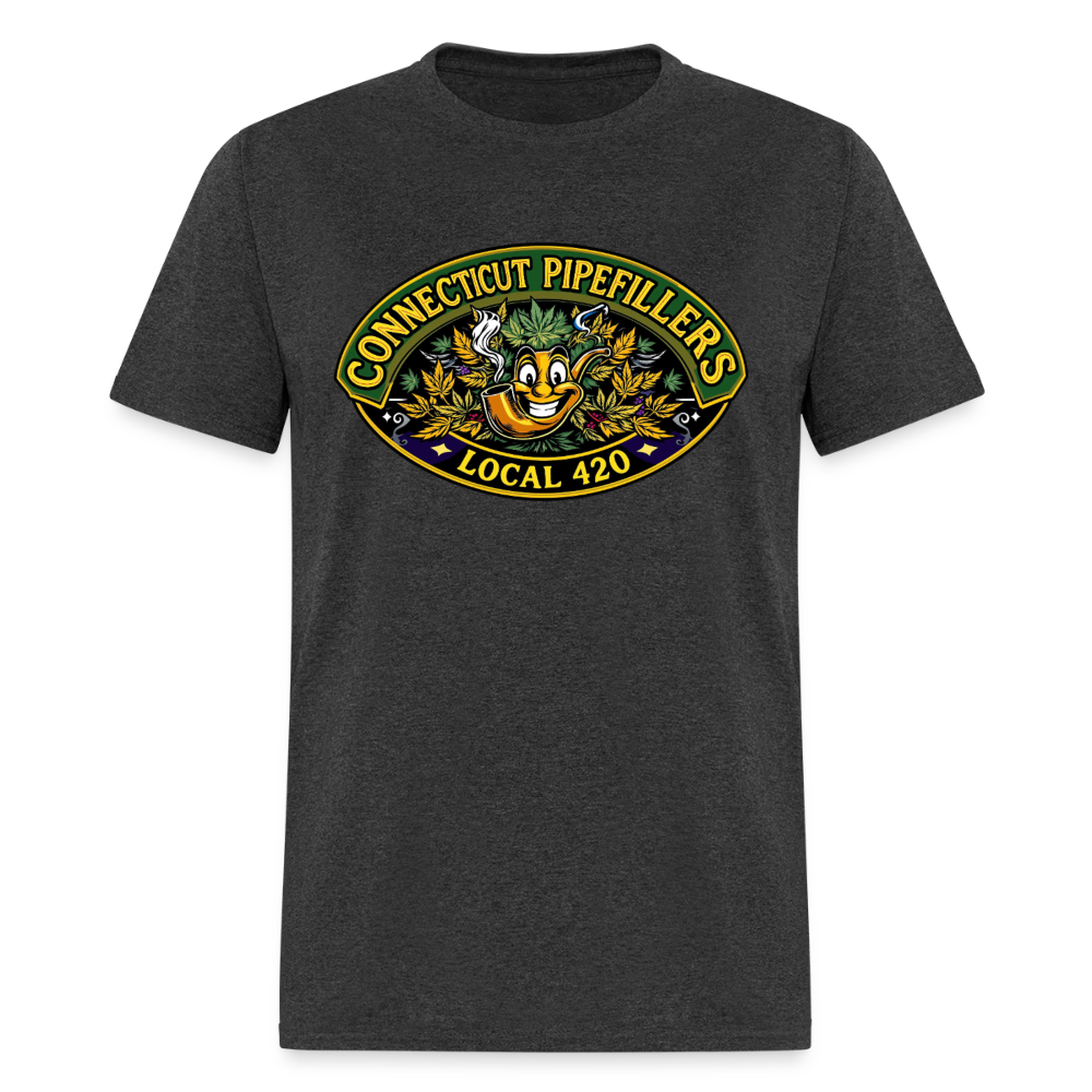 CONNECTICUT PIPEFILLERD LOCAL 420 F/B DESIGN Men's T-Shirt - heather black