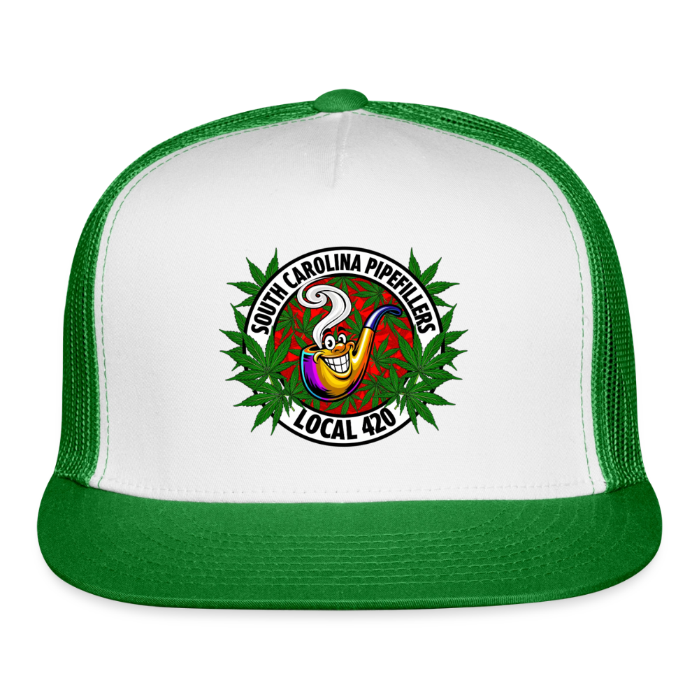 SOUTH CAROLINA PIPEFILLERS LOCAL 420 Trucker Hat - white/kelly green