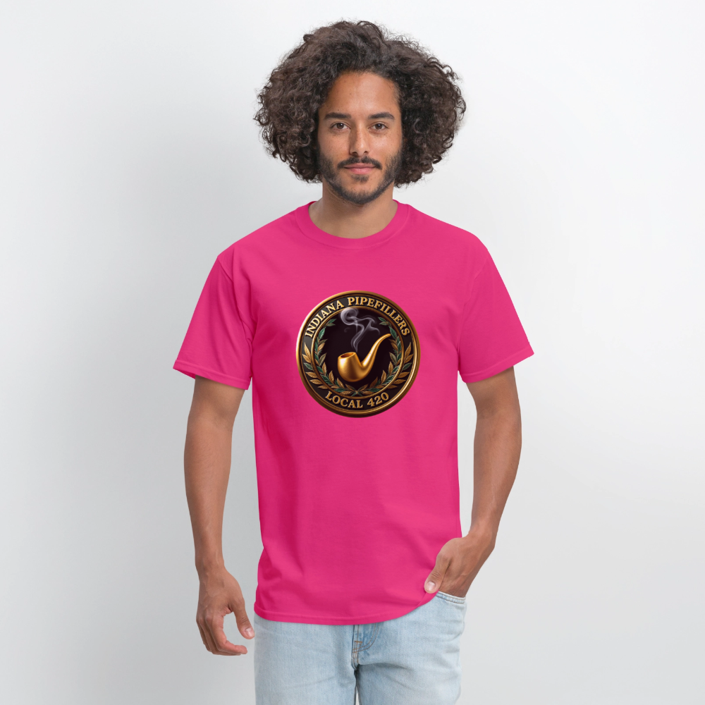 INDIANA PIPEFILLERS LOCAL 420 F/B DESIGN Men's T-Shirt - fuchsia
