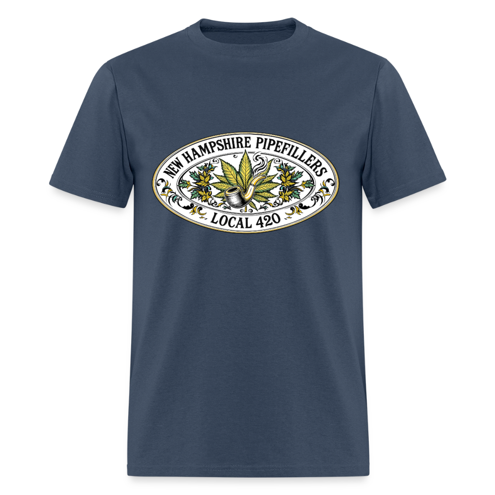 NEW HAMPSHIRE PIPEFILLERS LOCAL 420 2 EMBLEM Men's T-Shirt -  blue dusk