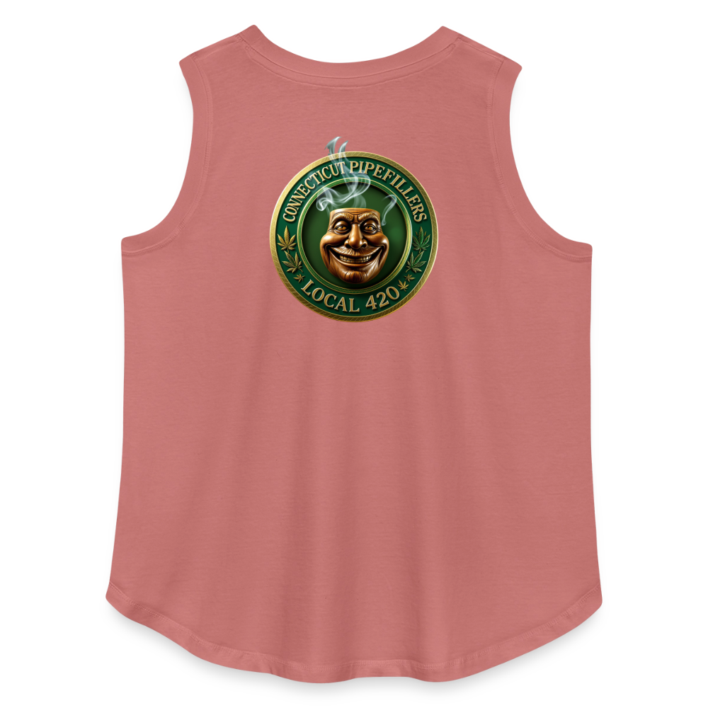 CONNECTICUT PIPEFILLERS LOCAL 420 F/B DESIGN Women's Curvy Relaxed Tank Top - mauve