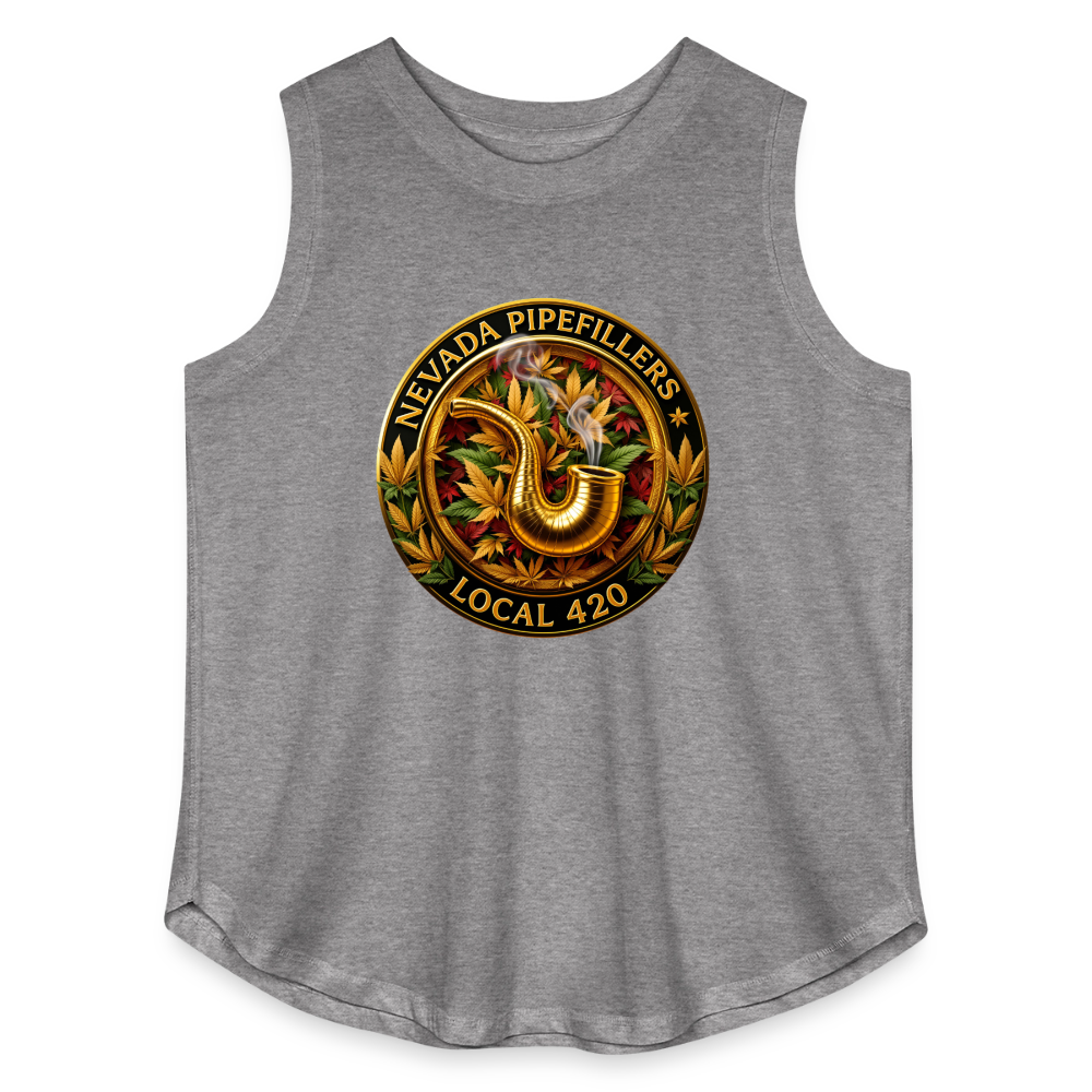 NEVADA PIPEFILLERS LOCAL 420  F/B DESIGN Women's Curvy Relaxed Tank Top - granite heather 
