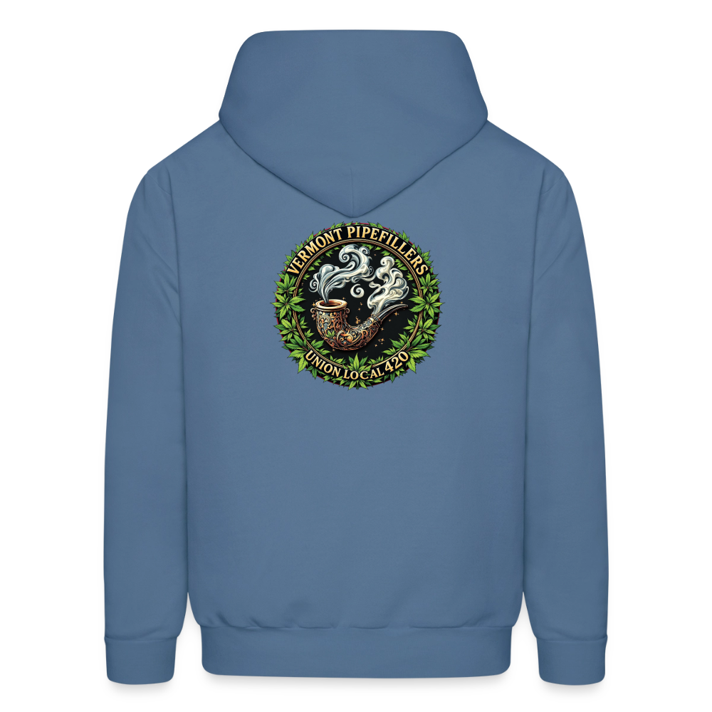 VERMONT PIPEFILLERS LOCAL 420 2 EMBLEM Men's Hoodie - denim blue