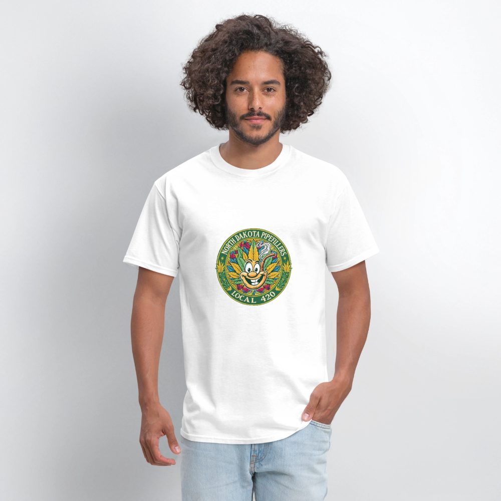 NORTH DAKOTA PIPEFILLERS LOCAL 420 Men's T-Shirt - white