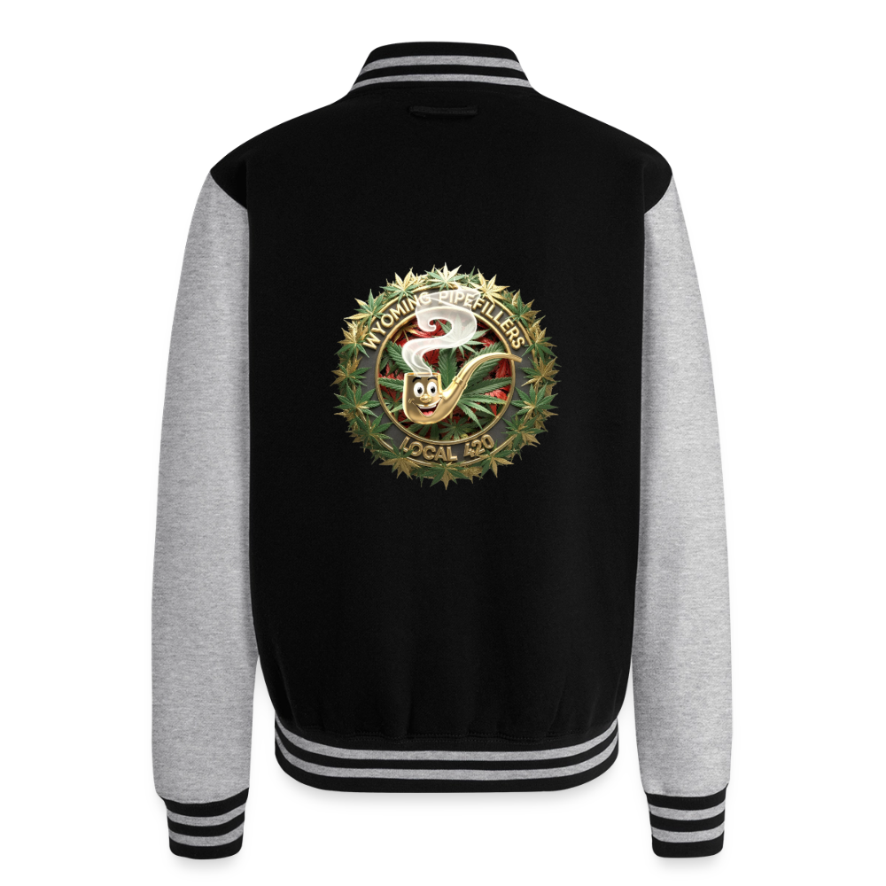 WYOMING PIPEFILLERS LOCAL 420 / 4 EMBLEM Unisex College Sweat Jacket - black/heather grey