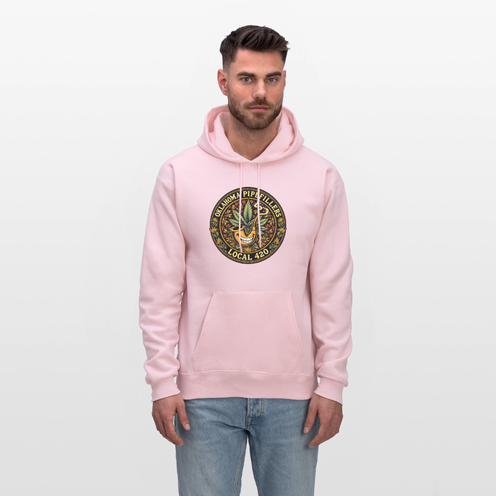 OKLAHOMA PIPEFILLERS LOCAL 420  F/B DESIGNS Men's Hoodie - pale pink