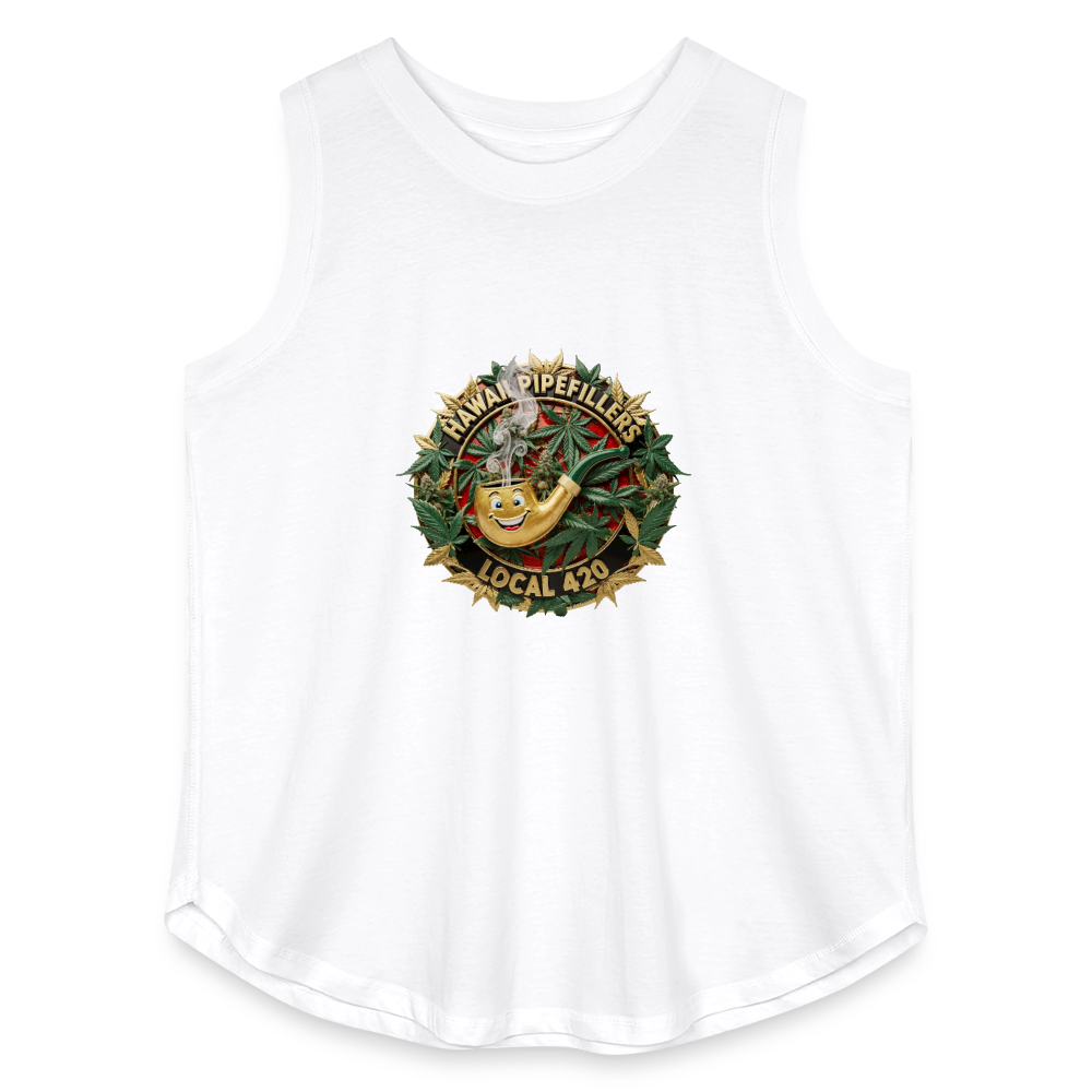 HAWAII PIPEFILLERS LOCAL 420 F/B DESIGN Women's Curvy Relaxed Tank Top - white