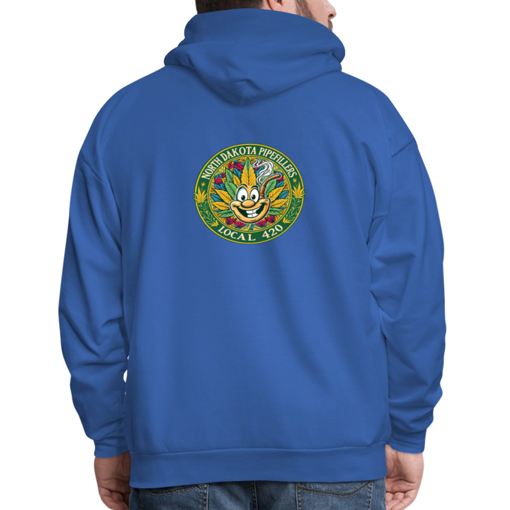 NORTH DAKOTA PIPEFILLERS LOCAL 420 F/B 2 DESIGNS Men's Hoodie - royal blue