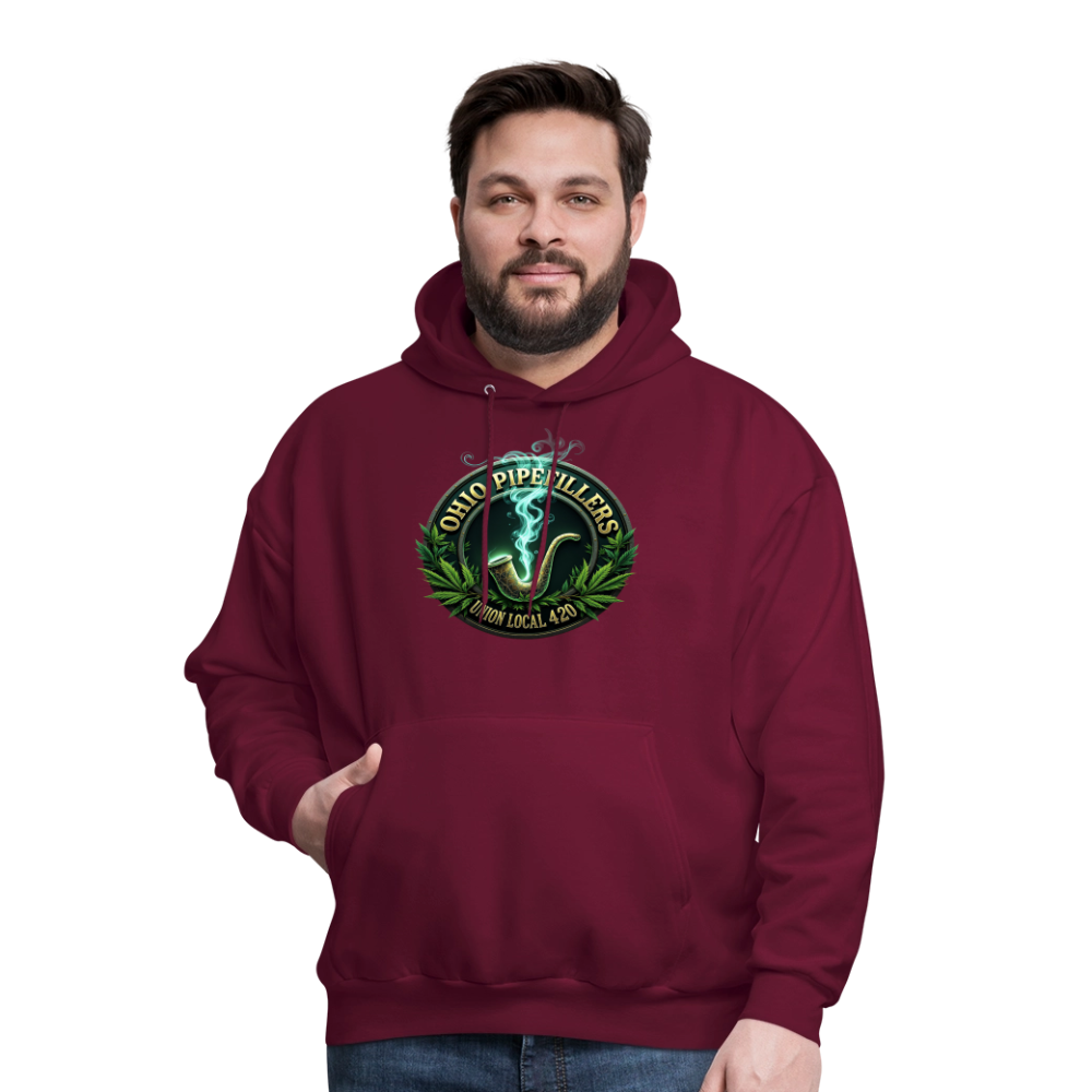 OHIO PIPEFILLERS UNION LOCAL 420 F/B DESIGNS Men's Hoodie - burgundy