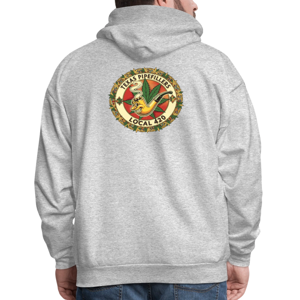 TEXAS PIPEFILLERS LOCAL 420 F/B DESIGN Men's Hoodie - heather gray