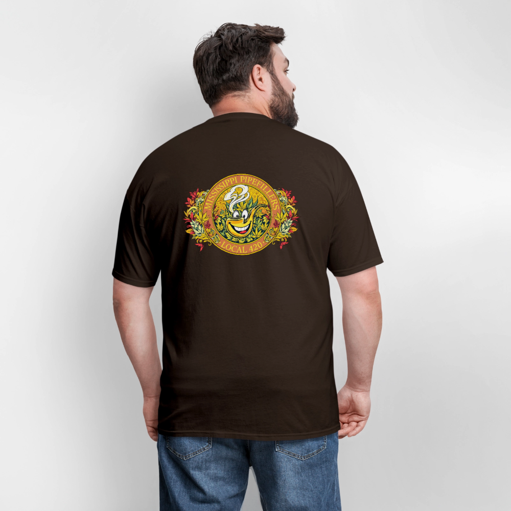MISSISSIPPI PIPEFILLERS LOCAL 420 F/B DESIGNS Men's T-Shirt - brown