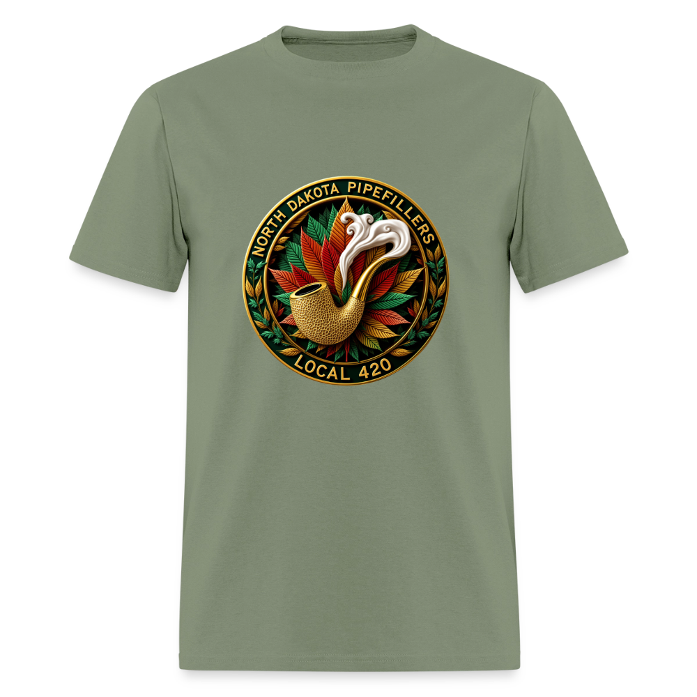 NORTH DAKOTA PIPEFILLERS LOCAL 420 Men's Tee shirt - military green