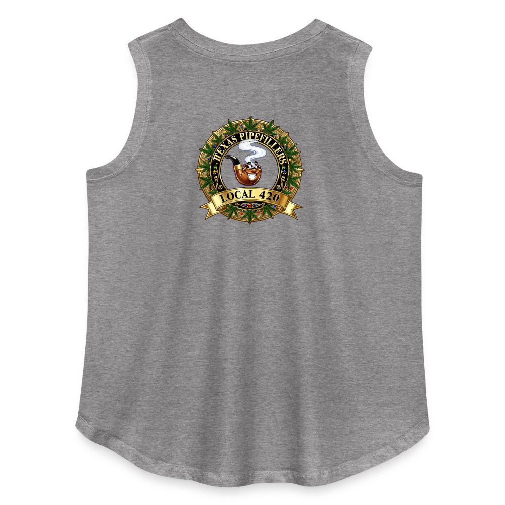 TEXAS PIPEFILLERS LOCAL 420 F/B DESIGN Women's Curvy Relaxed Tank Top - granite heather 