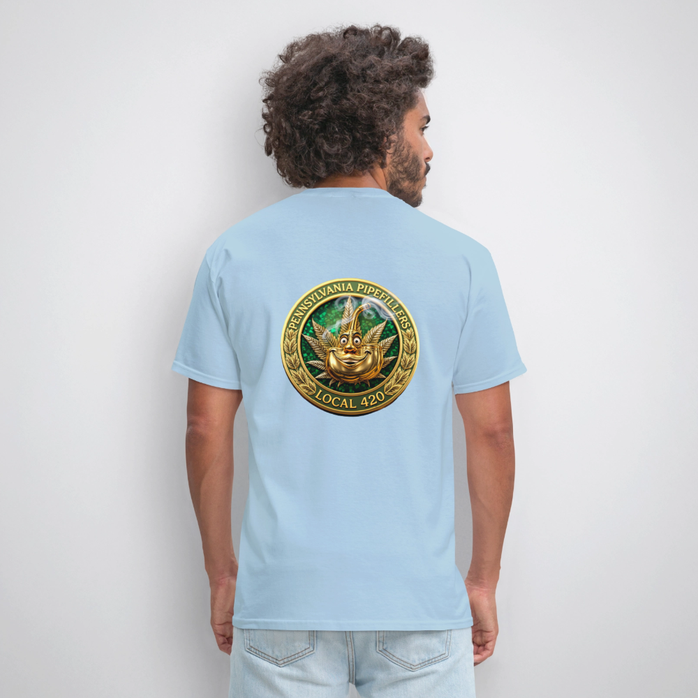 PENNSYLVANIA PIPEFILLERS LOCAL 420 F/B DESIGNS Men's T-Shirt - powder blue