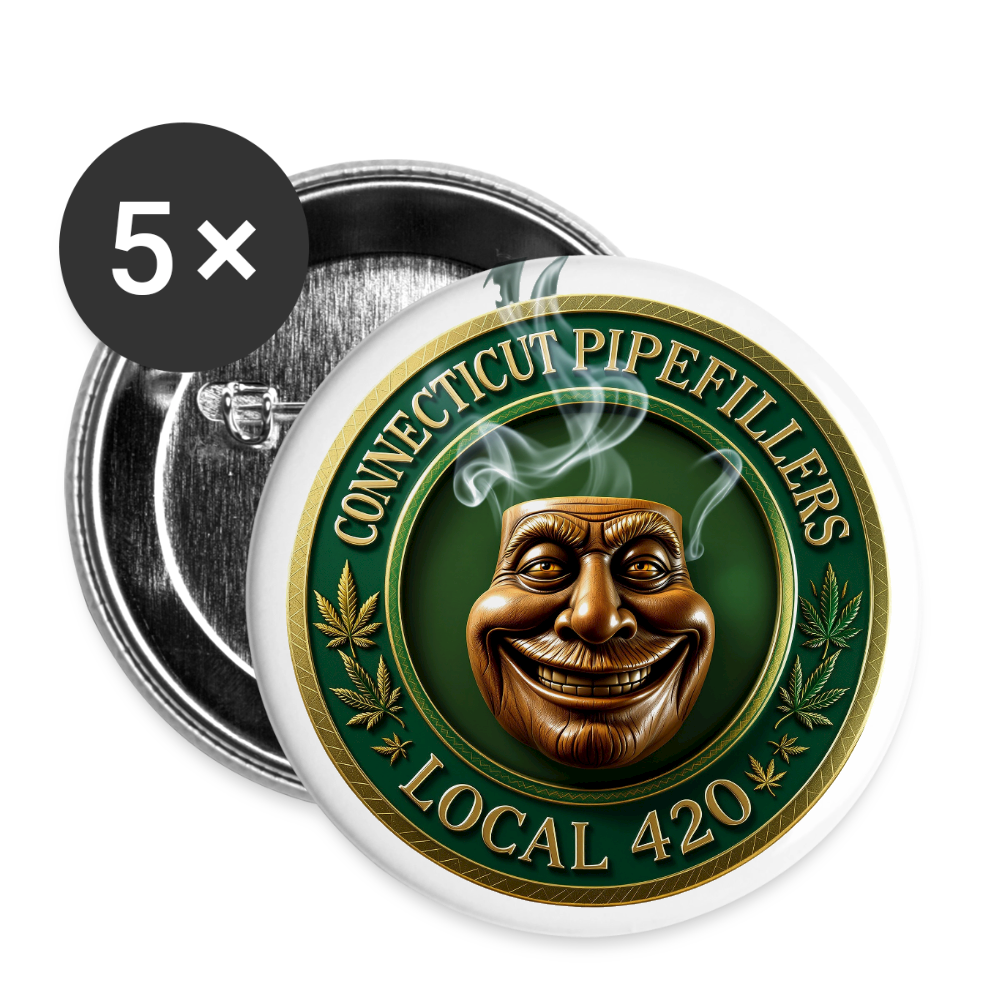 CONNECTICUT PIPEFILLERS LOCAL 420 Union Buttons small 1'' (5-pack) - white