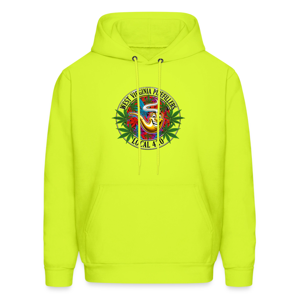 WEST VIRGINIA PIPEFILLERS LOCAL 420 F/B DESIGN  Men's  Hoodie - safety green