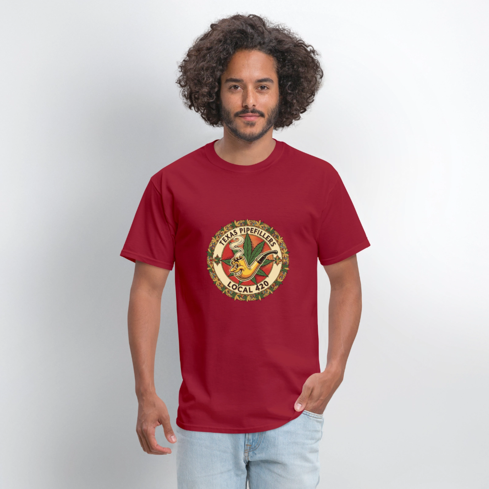 TEXAS PIPEFILLERS LOCAL 420 F/B DESIGN Men's T-Shirt - true red