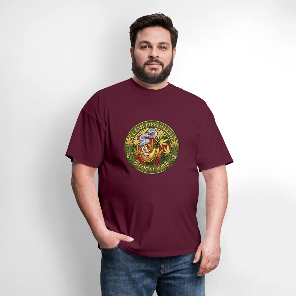 UTAH PIPEFILLERS LOCAL 420 Men's T-Shirt - burgundy