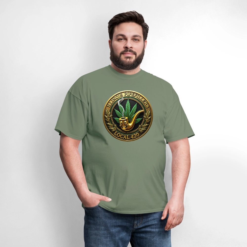 ILLINOIS PIPEFILLERS LOCAL 420 Men's T-Shirt - military green