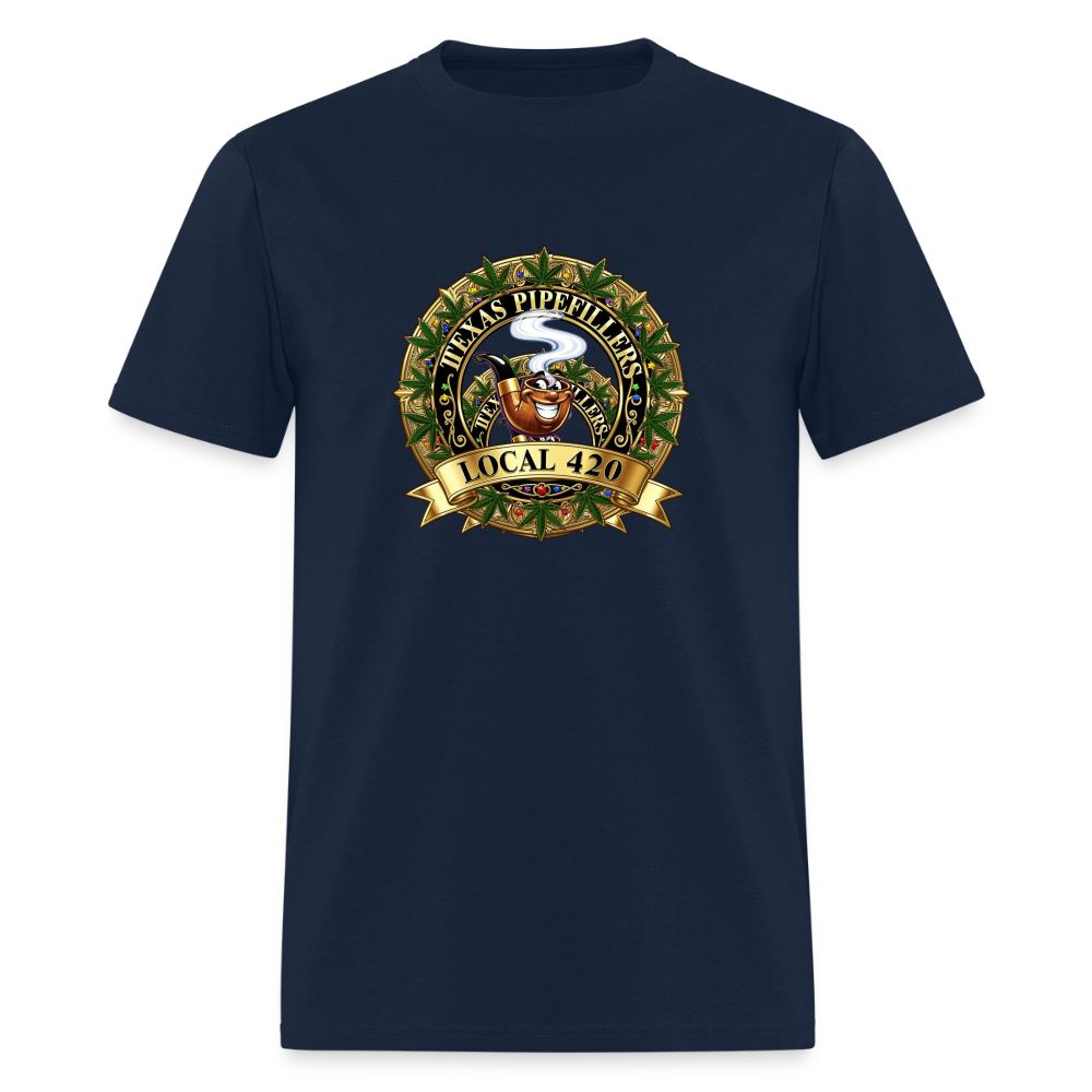 TEXAS PIPEFILLERS LOCAL 420 F/B DESIGN Men's T-Shirt - navy