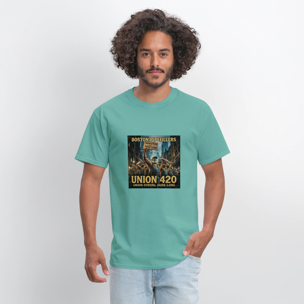 NEW ENGLAND PIPEFILLERS UNION 420 Men's T-Shirt - aquatic
