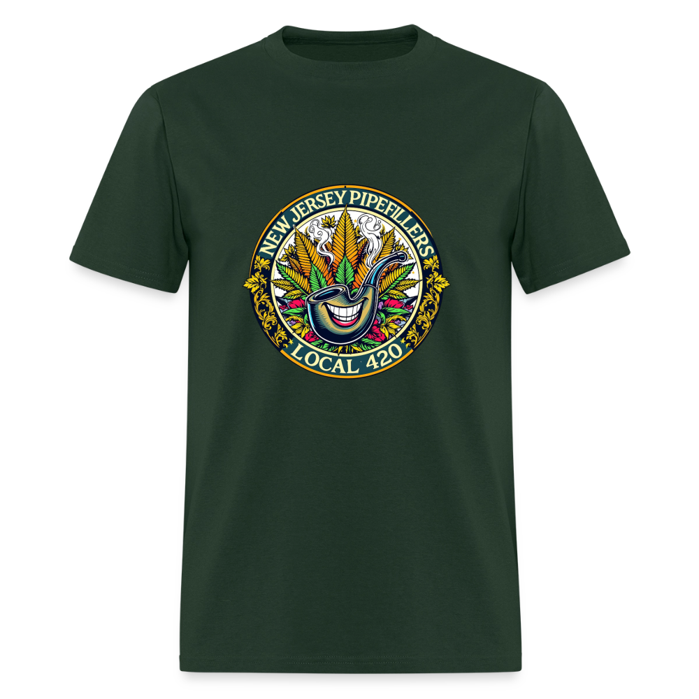NEW JERSEY PIPEFILLERS LOCAL 420 F/B DESIGN Men's T-Shirt - forest green