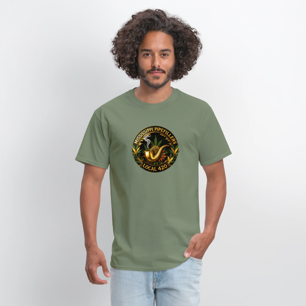 MISSISSIPPI PIPEFILLERS LOCAL 420 Men's T-Shirt - military green