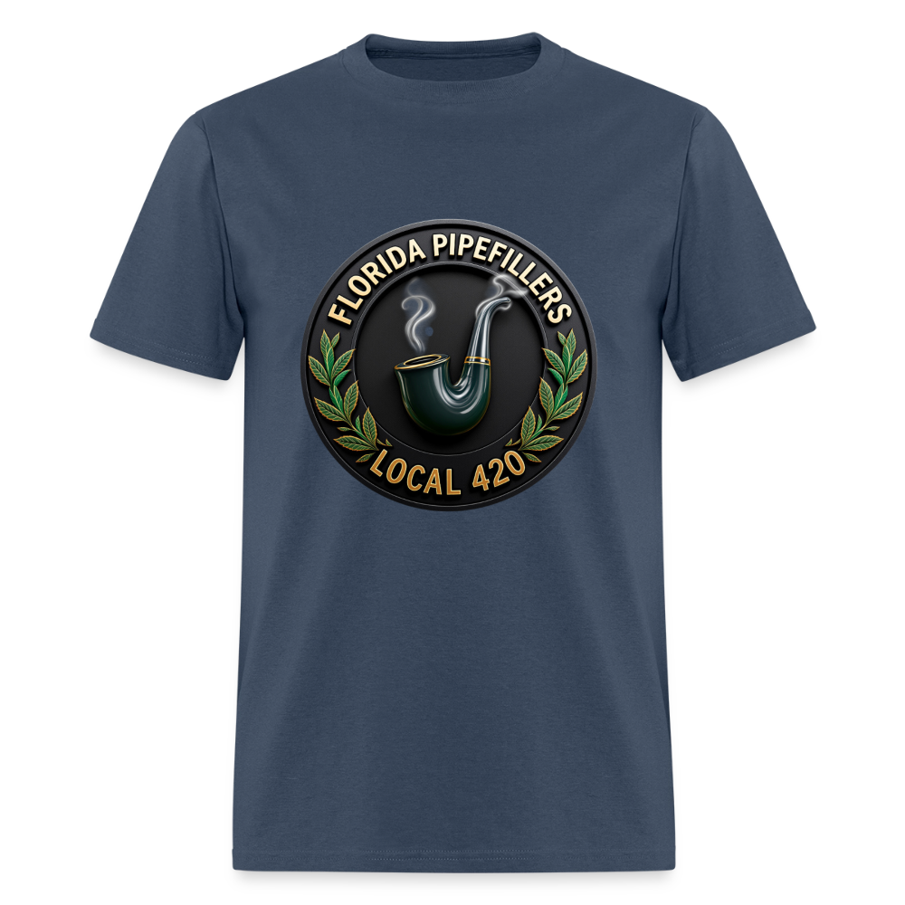 FLORIDA PIPEFILLERS LOCAL 420 F/B DESIGN Men's T-Shirt -  blue dusk