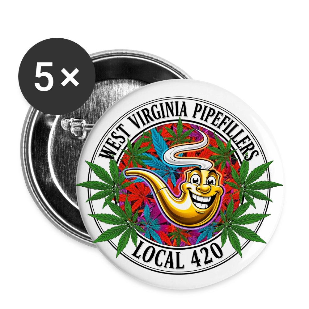 WEST VIRGINIA  PIPEFILLERS LOCAL 420 Union Buttons small 1'' (5-pack) - white