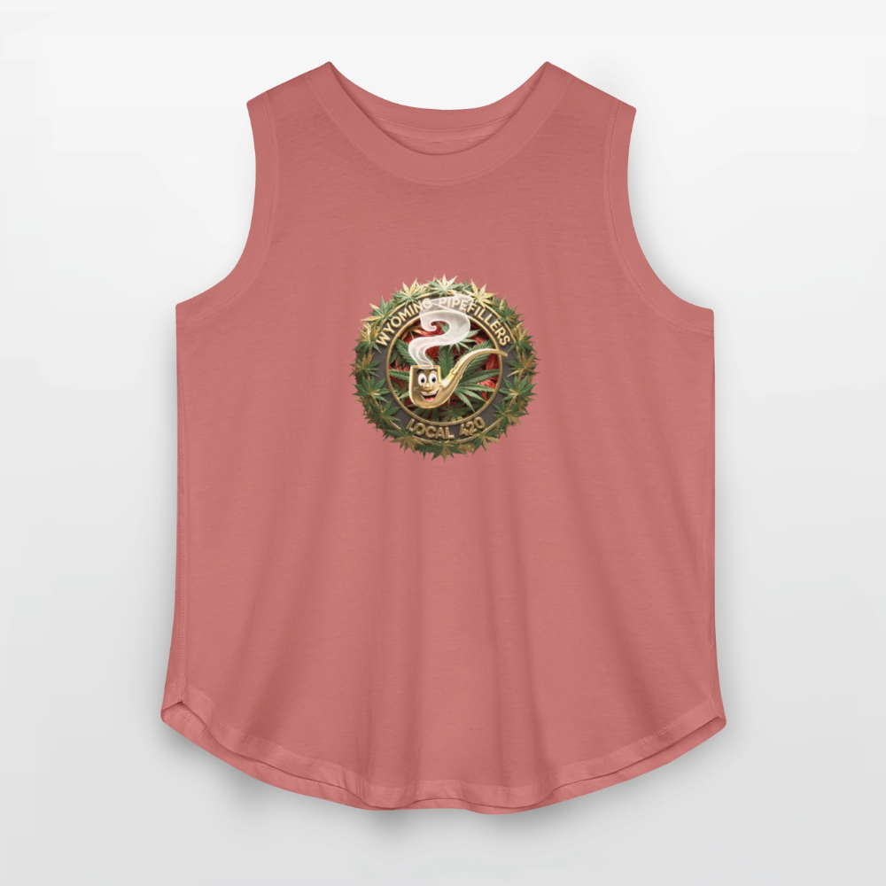 WYOMING PIPEFILLERS LOCAL 420 Women's Curvy Relaxed Tank Top - mauve