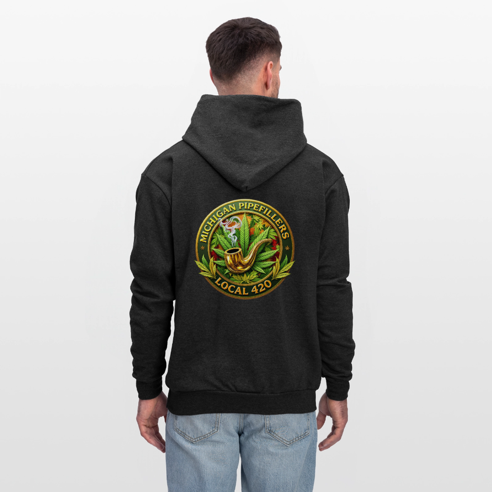 MICHIGAN PIPEFILLERS LOCAL 420 F/B DESIGN Men's Hoodie - charcoal grey