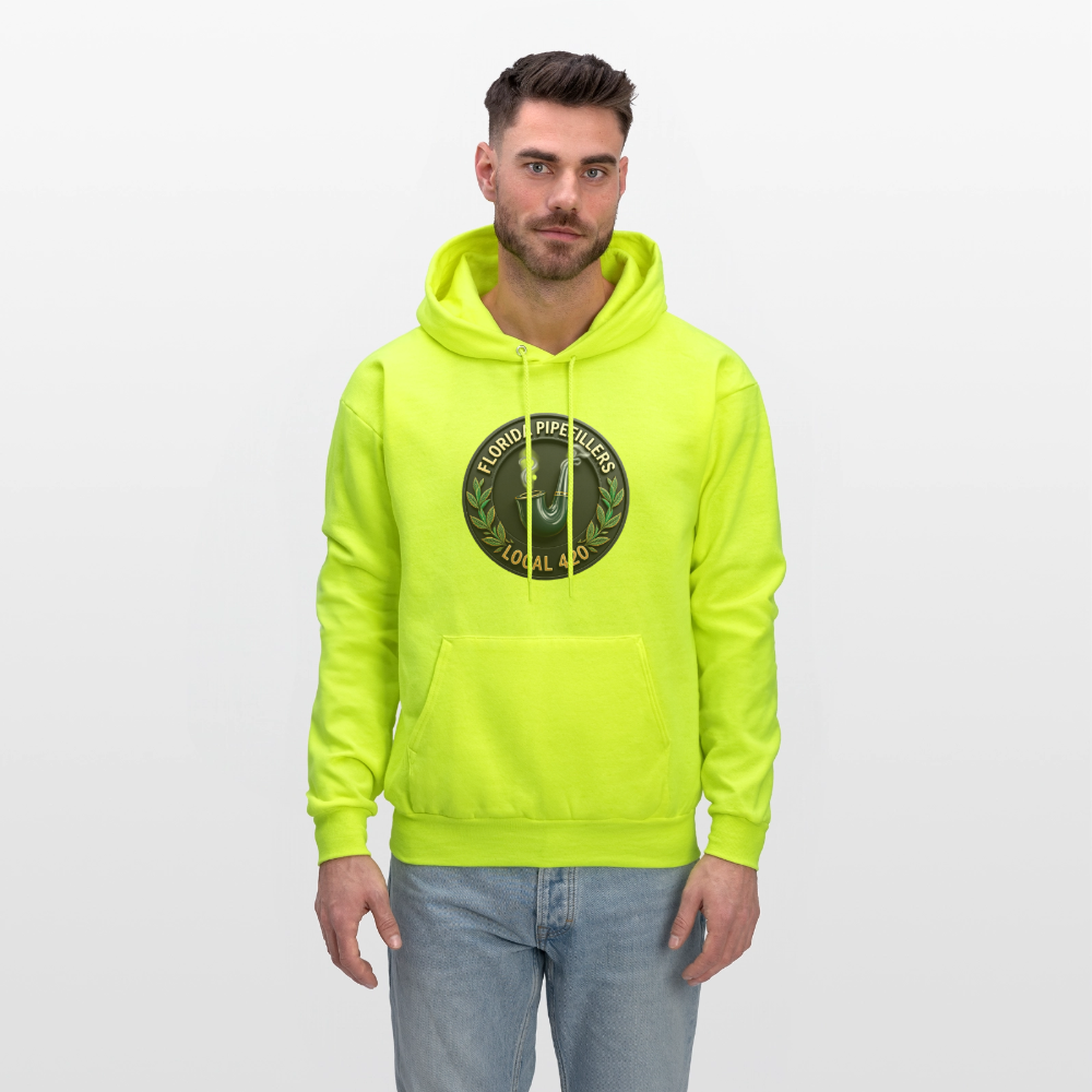 FLORIDA PIPEFILLERS LOCAL 420 Men's Hoodie - safety green