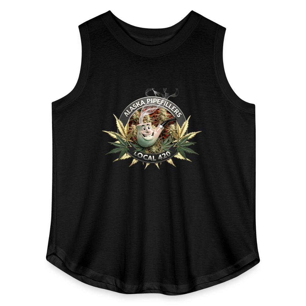 ALASKA  PIPEFILLERS LOCAL 420 F/B DESIGN Women's Curvy Relaxed Tank Top - black