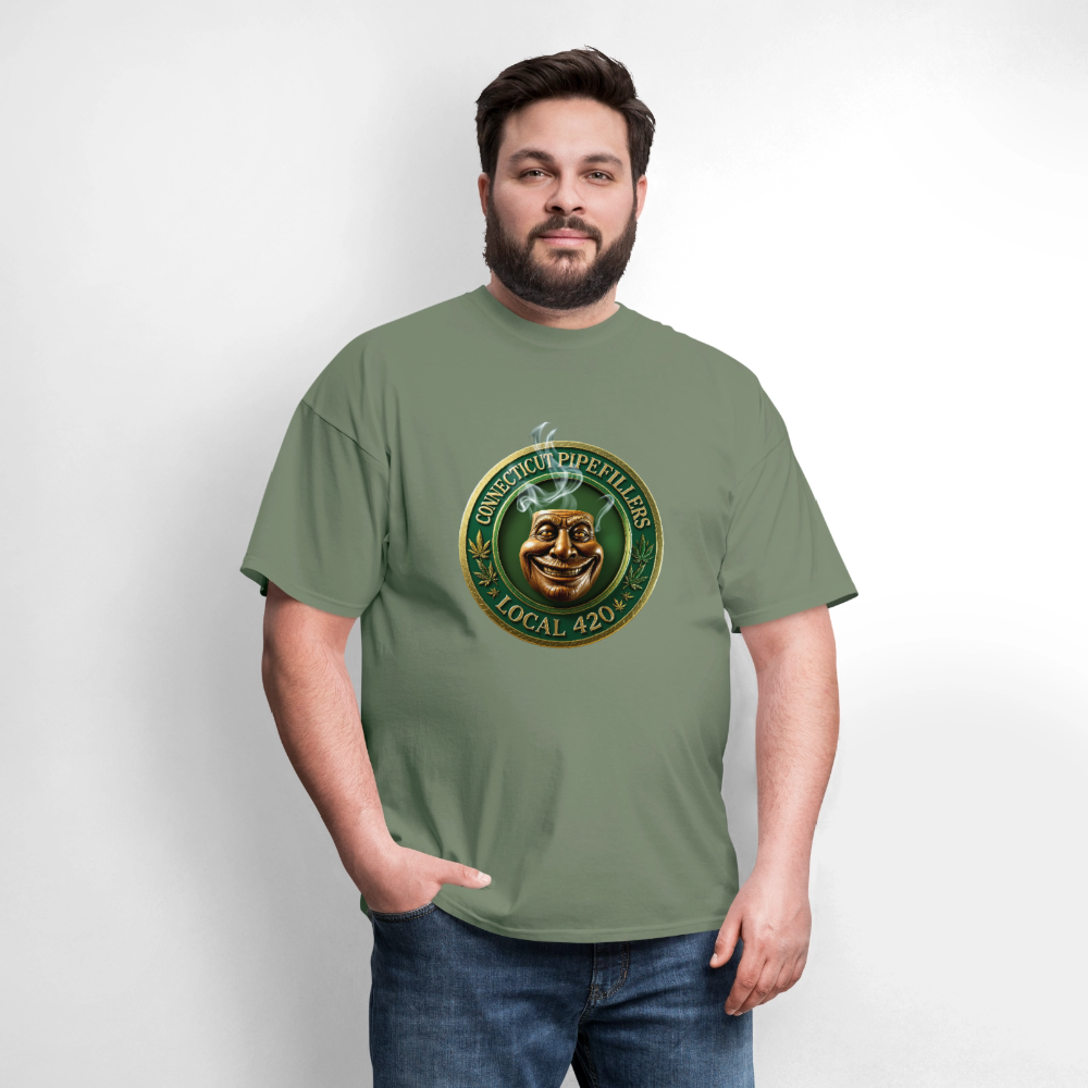 CONNECTICUT PIPEFILLERS LOCAL 420 F/B DESIGN Men's T-Shirt - military green
