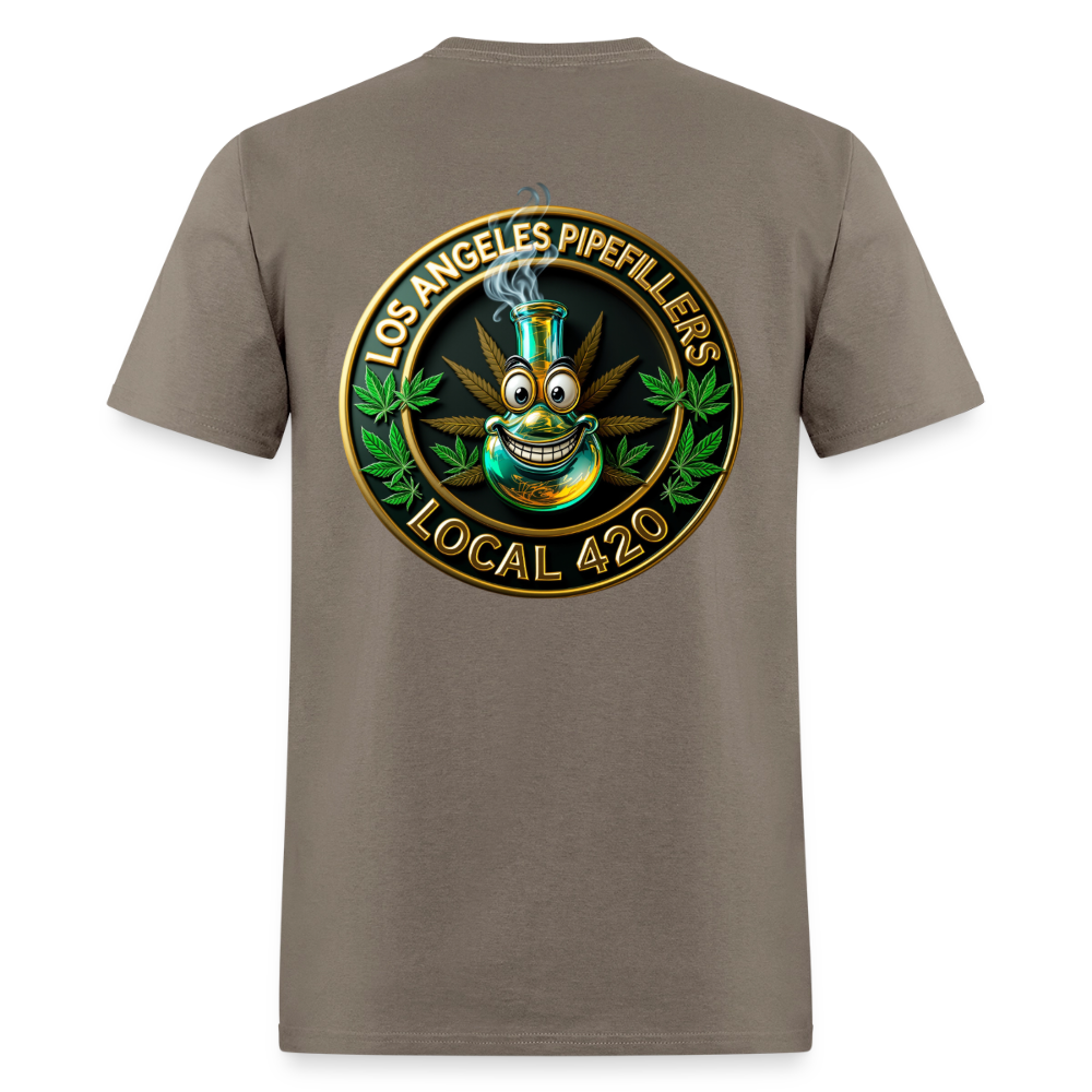 LOS ANGELES PIPEFILLERS LOCAL 420 F/B DESIGNS Men's T-Shirt - safari
